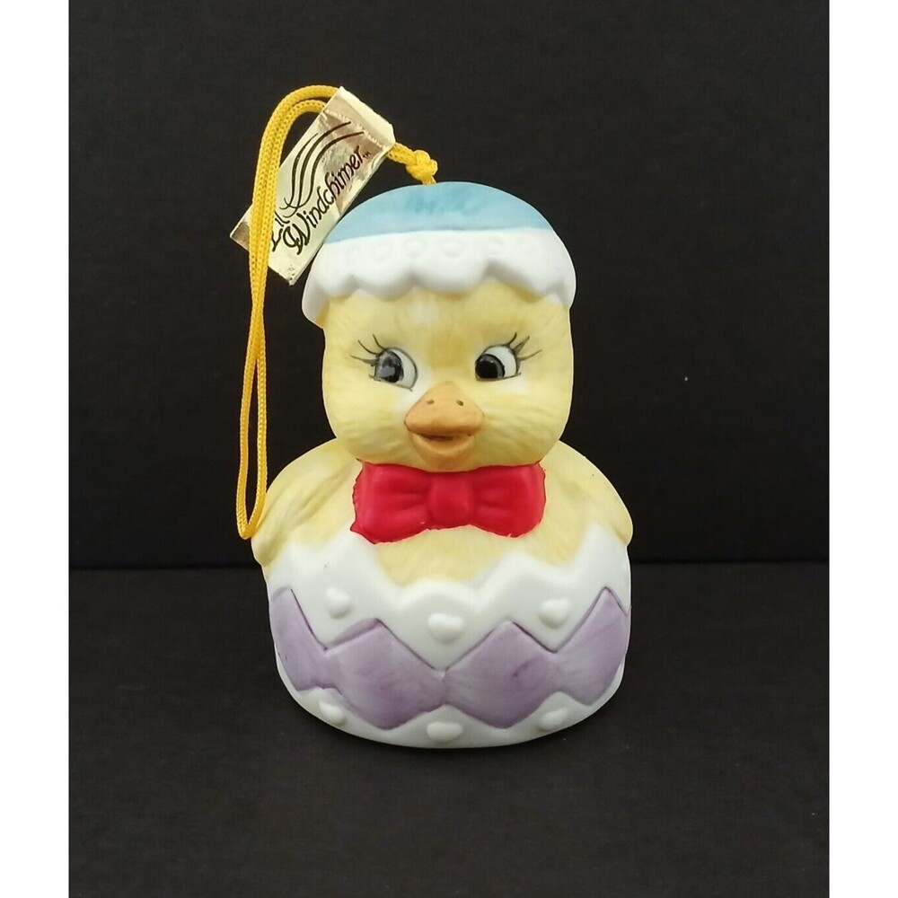 NEW Easter Bell Holiday Ceramic Ornament Decoration Wind Chimers Chick Jasco Lil